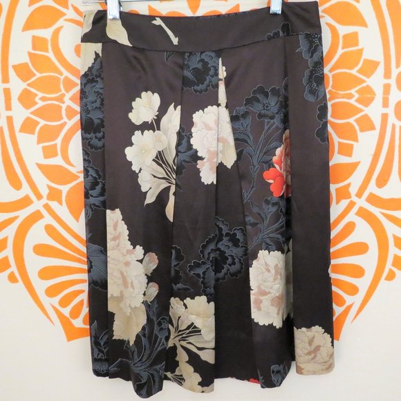 Hugo Boss Brown Silk Asian Design Skirt 4 - Picture 3 of 3